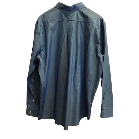 NWOT Men’s  LL Bean Wrinkle Free Slightly Fitted Chambray Dress Shirt sz 17.5/35 - Picture 2 of 5